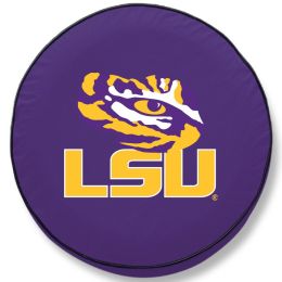 LSU Tire Cover w/ Tigers Logo - Purple Vinyl
