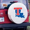 Louisiana Tech Tire Cover w/ Bulldogs Logo - White Vinyl