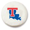 Louisiana Tech Tire Cover w/ Bulldogs Logo - White Vinyl