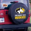 Michigan Tech Tire Cover w/ Huskies Logo - Black Vinyl
