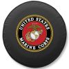 United States Marines Tire Cover - Black Vinyl