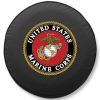 United States Marines Tire Cover - White Vinyl