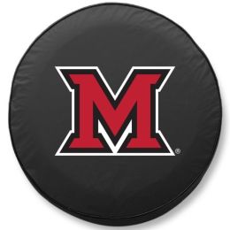 Miami Tire Cover w/ RedHawks Logo - Black Vinyl