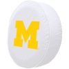 Michigan Tire Cover w/ Wolverines Logo - White Vinyl