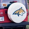 Montana State Tire Cover w/ Bobcats Logo - White Vinyl