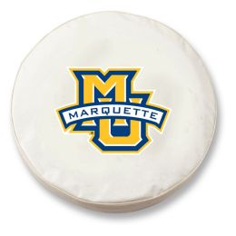 Marquette Tire Cover w/ Golden Eagles Logo - White Vinyl