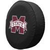 Mississippi State Tire Cover w/ Bulldogs Logo - White Vinyl