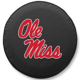Ole Miss Tire Cover w/ Rebels Logo - Black Vinyl