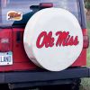 Ole Miss Tire Cover w/ Rebels Logo - White Vinyl