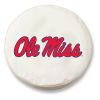 Ole Miss Tire Cover w/ Rebels Logo - White Vinyl