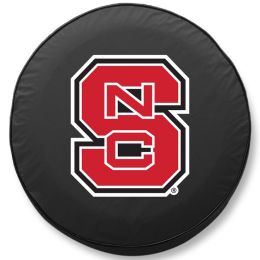 NC State Tire Cover w/ Wolfpack Logo - Black Vinyl