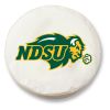 North Dakota State Tire Cover w/ Bison Logo - White Vinyl