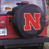 Nebraska Tire Cover w/ Cornhuskers Logo - Black Vinyl