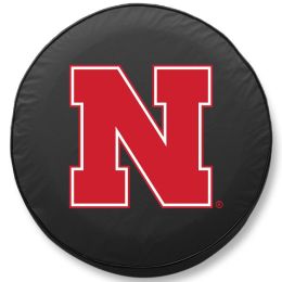 Nebraska Tire Cover w/ Cornhuskers Logo - Black Vinyl