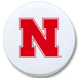 Nebraska Tire Cover w/ Cornhuskers Logo - White Vinyl