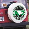 North Dakota Tire Cover w/ Fighting Hawks Logo - White Vinyl