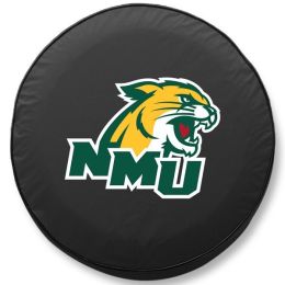 Northern Michigan Tire Cover w/ Wildcats Logo - Black Vinyl