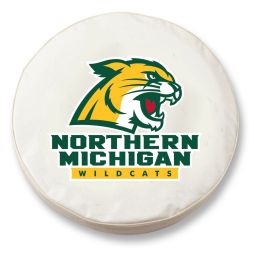 Northern Michigan Tire Cover w/ Wildcats Logo - White Vinyl