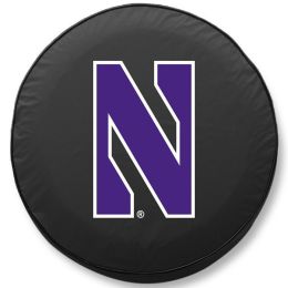 Northwestern Tire Cover w/ Wildcats Logo - Black Vinyl