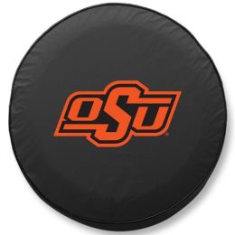 Oklahoma State Tire Cover w/ Cowboys Logo - Black Vinyl