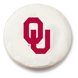 Oklahoma Tire Cover w/ Sooners Logo - White Vinyl