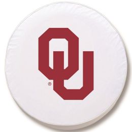Oklahoma Tire Cover w/ Sooners Logo - White Vinyl