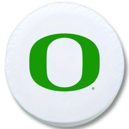 Oregon Ducks Spare Tire Cover - White Vinyl