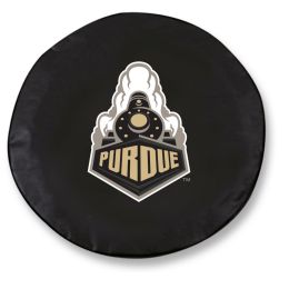 Purdue Tire Cover w/ Boilermakers Logo - Black Vinyl