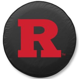 Rutgers Tire Cover w/ Scarlet Knights Logo - Black Vinyl