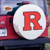 Rutgers Tire Cover w/ Scarlet Knights Logo - White Vinyl