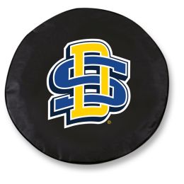 South Dakota State Tire Cover w/ Jackrabbits Logo - Black Vinyl