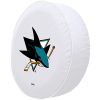 San Jose Tire Cover w/ Sharks Logo - White Vinyl