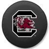 South Carolina Tire Cover w/ Gamecocks Logo - White Vinyl