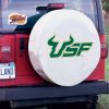 South Florida Tire Cover w/ Bulls Logo - White Vinyl