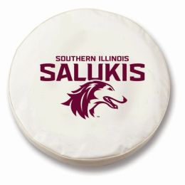 Southern Illinois Tire Cover w/ Salukis Logo - White Vinyl