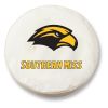 Southern Mississippi Tire Cover w/ Golden Eagles Logo - White Vinyl