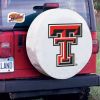 Texas Tech Tire Cover w/ Red Raiders Logo - White Vinyl