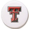 Texas Tech Tire Cover w/ Red Raiders Logo - White Vinyl