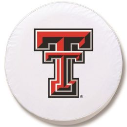Texas Tech Tire Cover w/ Red Raiders Logo - White Vinyl