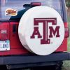 Texas A&M Tire Cover w/ Aggies Logo - White Vinyl