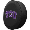 Texas Christian Tire Cover w/ Horned Frogs Logo - White Vinyl