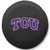 Texas Christian Tire Cover w/ Horned Frogs Logo - Black Vinyl