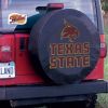 Texas State Tire Cover w/ Bobcats Logo - Black Vinyl