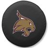 Texas State Tire Cover w/ Bobcats Logo - Black Vinyl