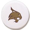 Texas State Tire Cover w/ Bobcats Logo - White Vinyl