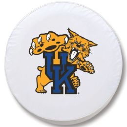 Kentucky Tire Cover w/ Wildcats Logo - White Vinyl