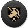 US Military Academy Tire Cover w/ Military Logo - Black Vinyl