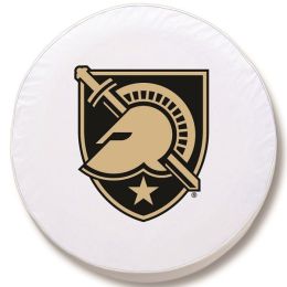 US Military Academy Tire Cover w/ Military Logo - White Vinyl