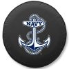 Naval Academy Tire Cover w/ Military Logo - Black Vinyl