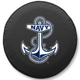 Naval Academy Tire Cover w/ Military Logo - Black Vinyl